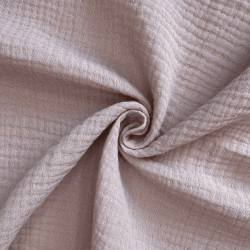 Ткань Муслин Жатый, цвет Пыльно-Розовый (на отрез)  в Нальчике