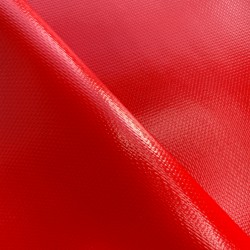 Ткань ПВХ 600 гр/м2 плотная, Красный (Ширина 150см), на отрез  в Нальчике