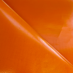 Тентовый материал ПВХ 450 гр/м2, Оранжевый (Ширина 160см), на отрез  в Нальчике, 450 г/м2, 699 руб