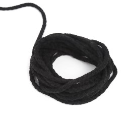 Шнур для одежды тип 2,  Чёрный (плетено-вязаный/полиэфир)  в Нальчике